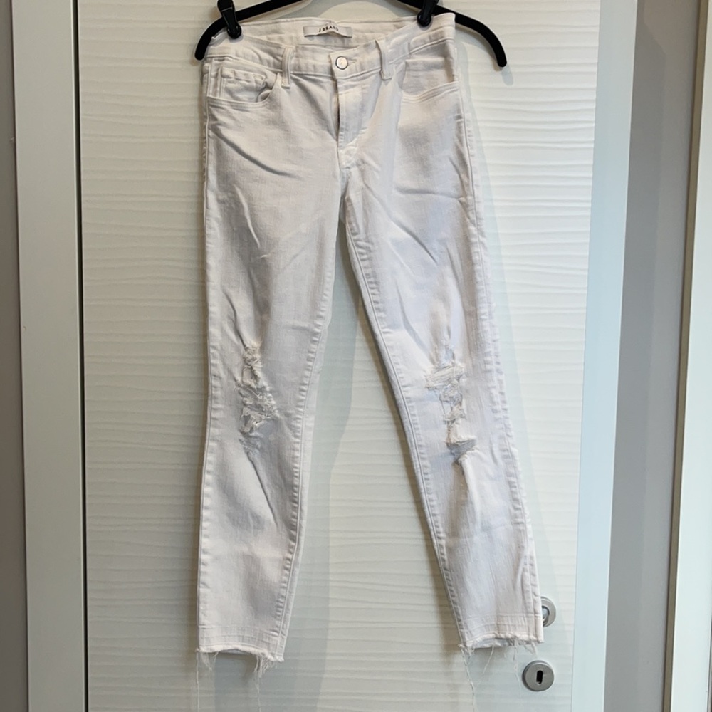 J Brand Ripped Skinny Crop Jeans